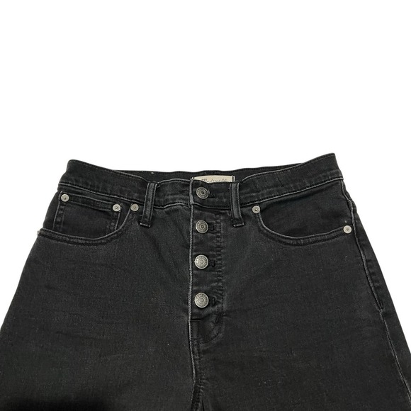 Madewell Wide-Leg Crop Black Women's Size 28 Button-Front - Picture 9 of 14